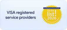 [Image of VISA registered service providers badge]